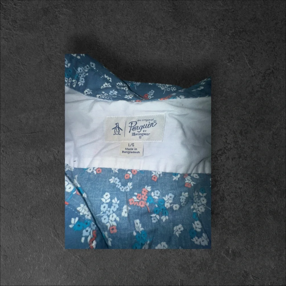 Original Penguin Blue Floral Shirt - Picture 2 of 2